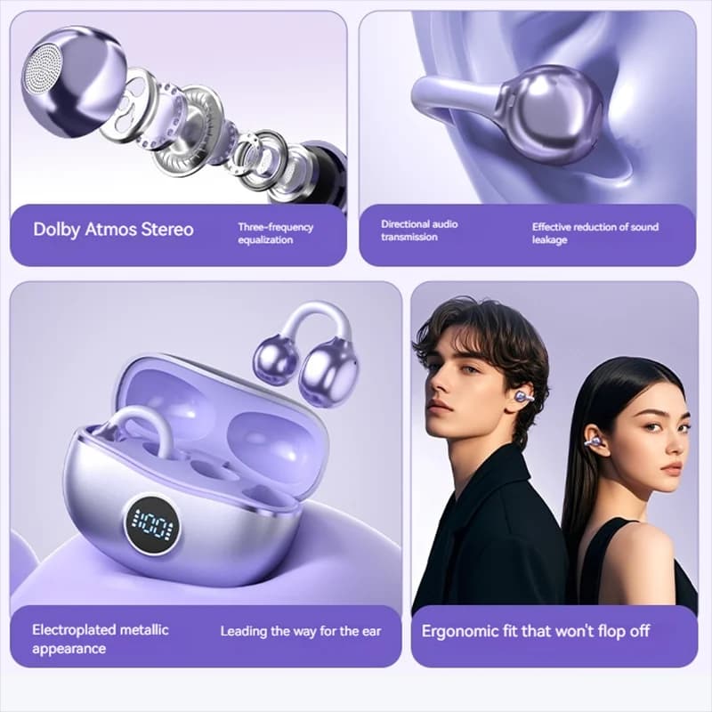 سوني الأصلي، كليب الأذن OWS، سماعة بلوتوث لاسلكية، كليب الأذن، سماعات رياضية، سماعة ألعاب، صوت محيطي HIFI مع ميكروفون - 3