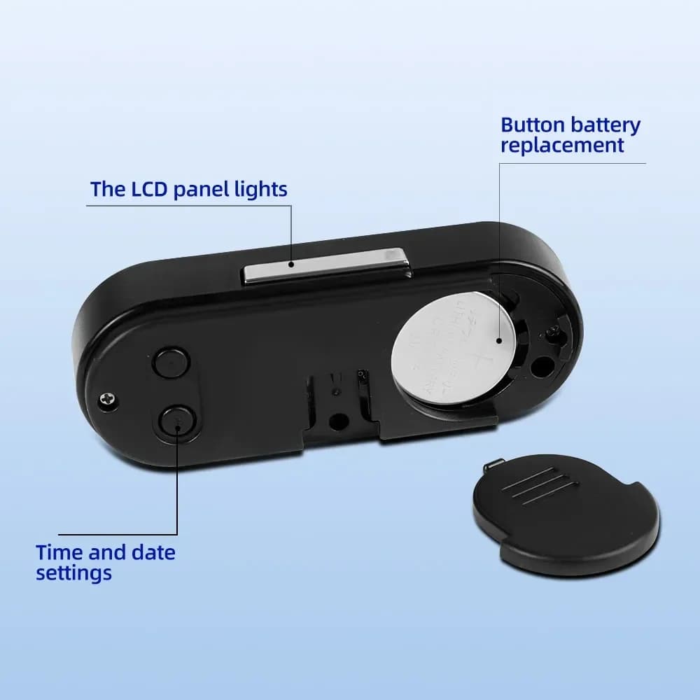 Mini Electronic Car Clock Time Watch Auto Dashboard Clocks Luminous Thermometer LCD Backlight Digital Display Car Accessories - 5
