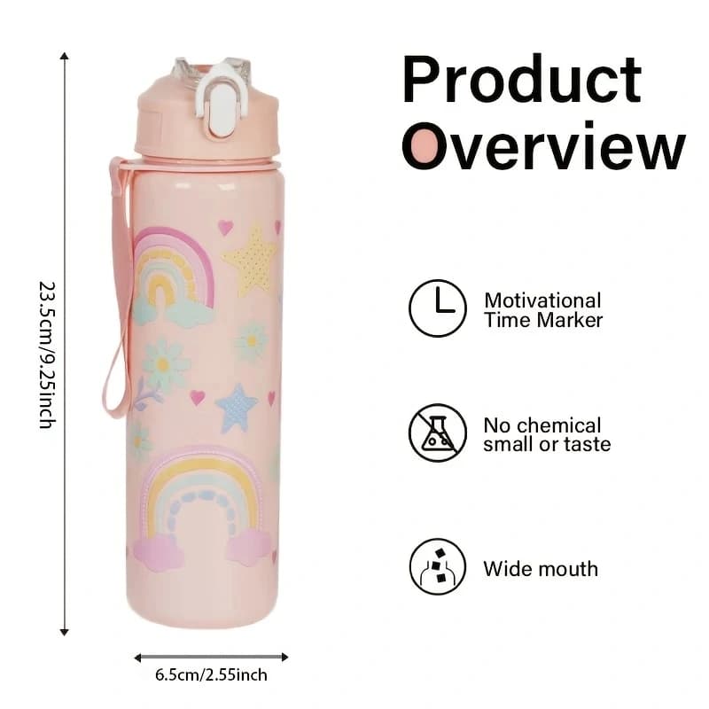 1pc 750ml 23OZ cartoon car series plastic water bottle, multiple styles available, suitable for outdoor sports, holiday - 4