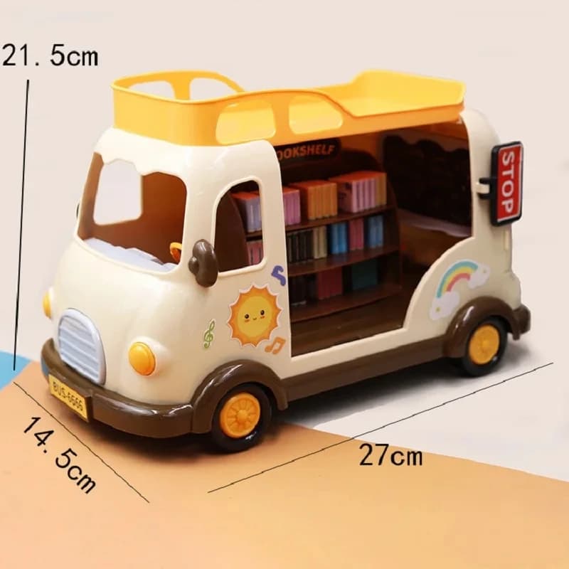 جديد غابة الحيوان في الهواء الطلق محطة عربة حافلة مدرسية مجموعة DIY محاكاة الأثاث فتاة اللعب منزل لعب طفل هدية عيد ميلاد - 3