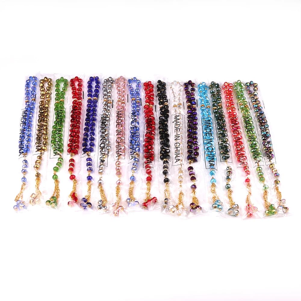 10 مللي متر 33 قطعة كريستال زجاج الخرز المستديرة التركية نمط مسلم مسبحة الإسلامية الصلاة حبة سوار للنساء مجوهرات اكسسوارات هدية