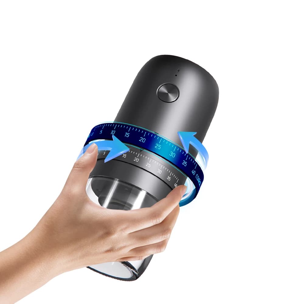 مطحنة قهوة كهربائية محمولة جديدة، USB، 40 ترس، قابلة لإعادة الشحن، قابلة للتعديل خارجياً، آلة قهوة منزلية صغيرة - 6