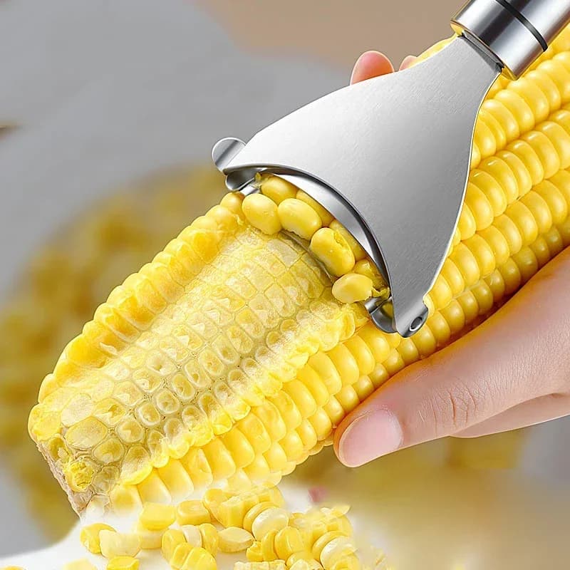 Stainless Steel Corn Peeler Serrated Corn Stripper Peelers Cob Shaver Planer Thresher Cutter Kitchen Fruit Vegetable Gadget Tool - 4