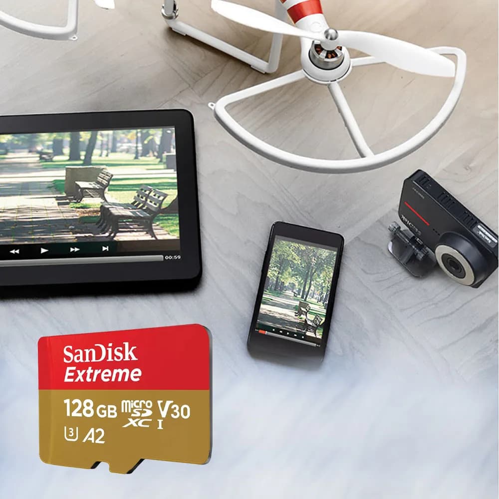 بطاقة ذاكرة SanDisk Extreme microSD بسعة 1 تيرا بايت و512 جيجا بايت و256 جيجا بايت A2 U3 UHS-I USB3.0 4K فلاش مايكرو إس دي للكاميرا GoPro وطائرات DJI بدون طيار - 2
