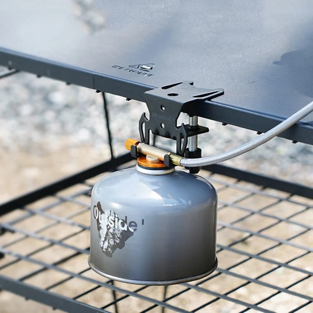 Outdoor Canister Hanging Hook Metal Butane Gas Tank Hanger Picnic Travel Camping Table Gas Stove Tank Organizer Home - 2