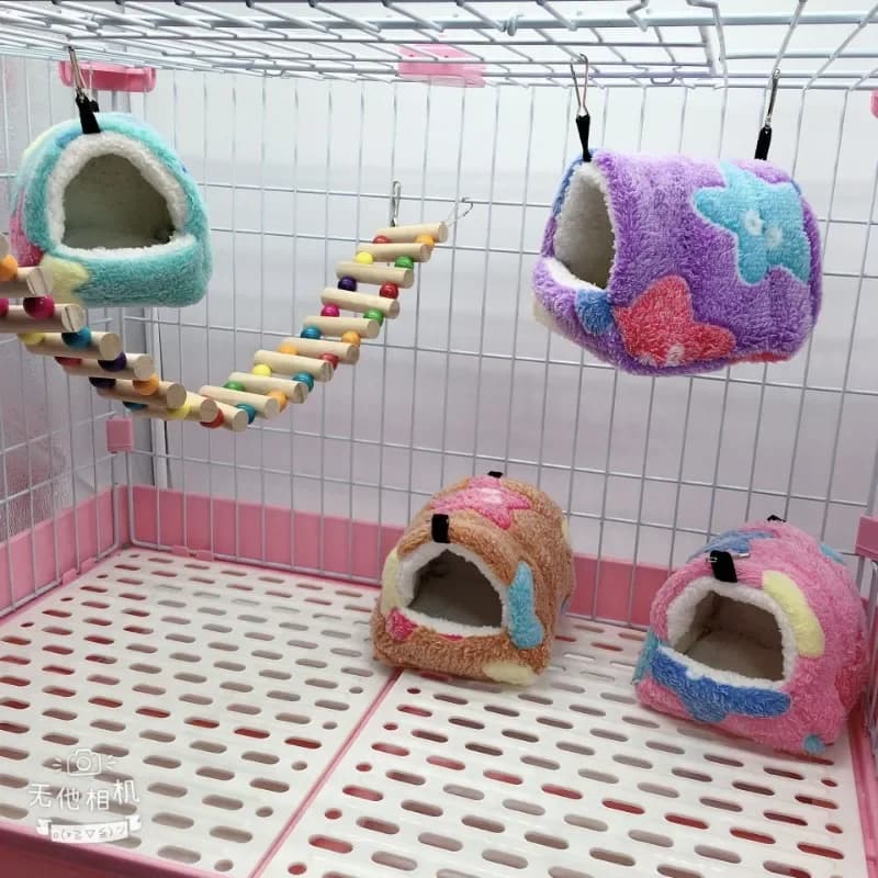 Cute Hamster House Winter Thickening Warm Soft Beds New Bread Small Animal Nest for Hamster Hedgehog Rabbit Pet Accessories 2024 - 5