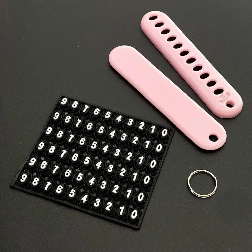 إكسسوارات حلقة مفاتيح بطاقة لوحة أرقام هاتف السيارة أرقام إبداعية قلادة حلقة مفاتيح هدية سلسلة مفاتيح DIY لمنع الفقدان - 5