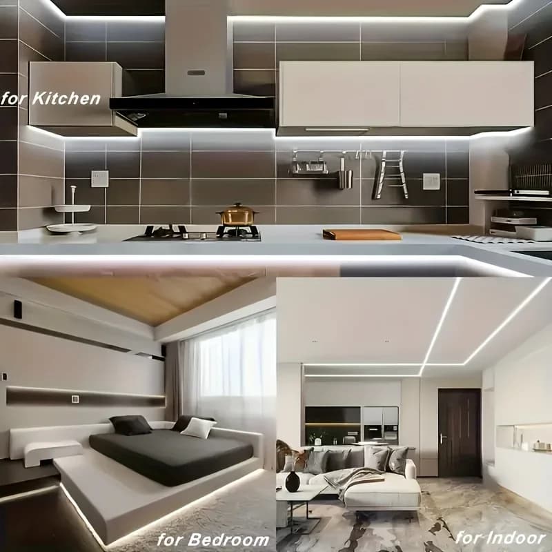 شريط إضاءة LED مع خافت ذكي ومستشعر إيماءات سهل التركيب مناسب لغرف المعيشة والخزائن وإضاءة غرف النوم - 5