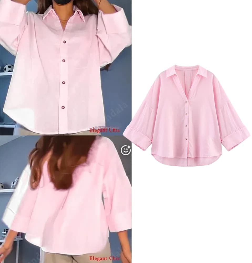 KONDALA Minimalist Casual Loose Shirt Women New 2026 Trendy Commute Wide Sleeves Shirt Spring Summer Fashion Holidays Lady Shirt - 5