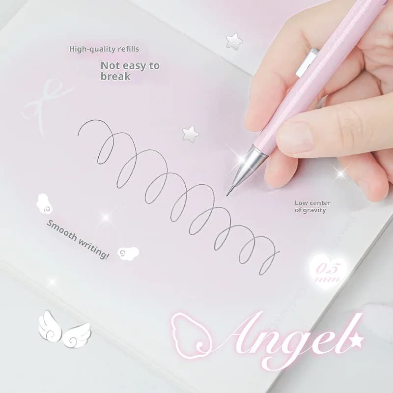 قلم ميكانيكي 0.5mm بضغط جانبي، مجموعة أقلام رصاص HB، هدية جمالية للفتيات - 5