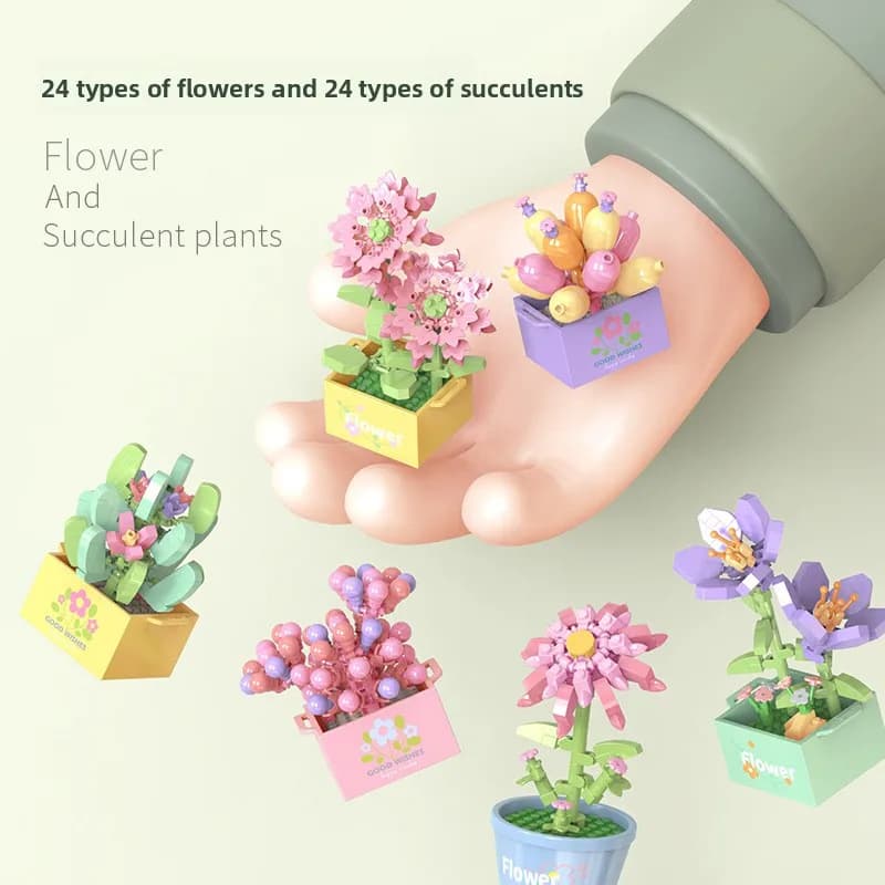 Bouquet Flower Mini Diy Building Block Toys for Children Bricks Blocks for Adults Constructor Micro Bricks Construction Set Gift - 2