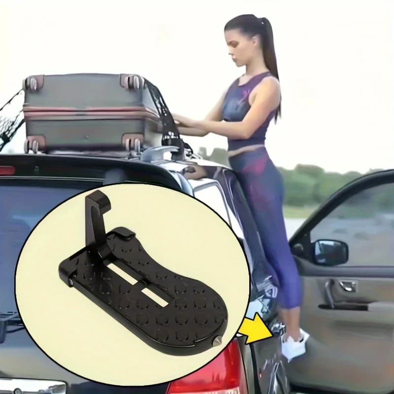 1 Aluminum Alloy Car Door Foot Pedal Assist Hook Top，Foldable Roof Rack Door Step，Easy access to the car roof，Universal Car Moun - 4