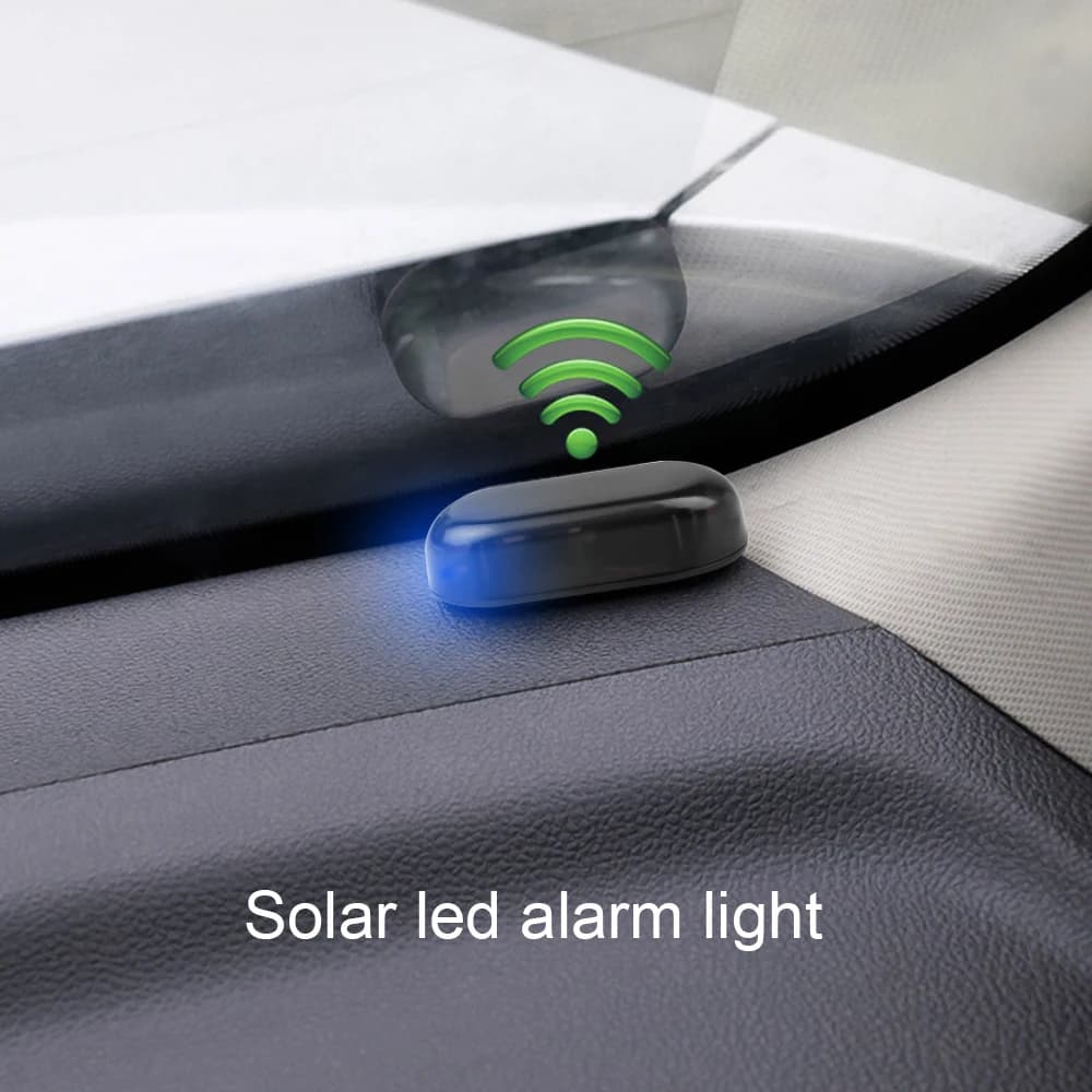 SEAMETAL 1/2PCS Solar Powered Simulated Dummy Alarm Light Wireless Car Fake Security Light Warning Lamp Anti Theft LED Flashing - 6