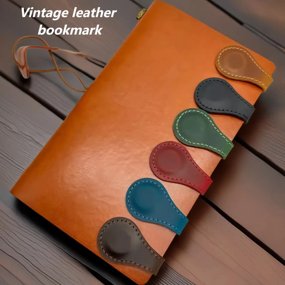 مرجعية مغناطيسية شخصية من الجلد الصناعي، مشبك مغناطيسي على الوجهين للمذكرات والكتب - 5