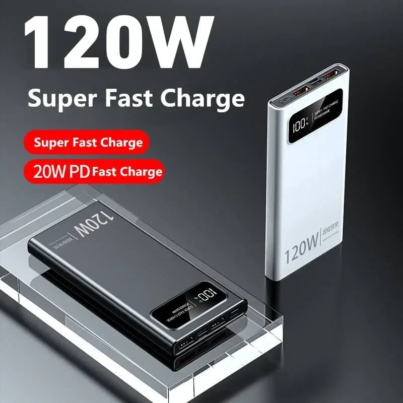 بنك طاقة لينوفو 50000mAh، شحن فائق السرعة 120W، بطارية عالية السعة، شاشة رقمية، مناسب لأجهزة آيفون وسامسونج وهواوي - 2