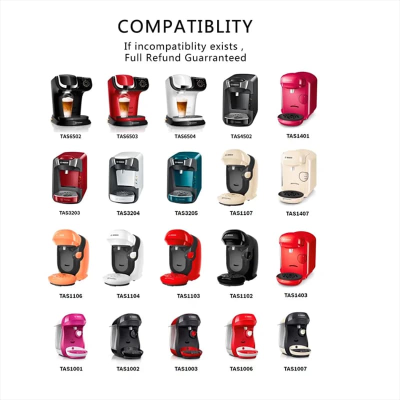 icafilas Refillable Coffee 60/180/200/220ML Capsule for Bosch Tassimo Machine Reusable Coffee Filter Pod Espresso Adapter Maker - 6