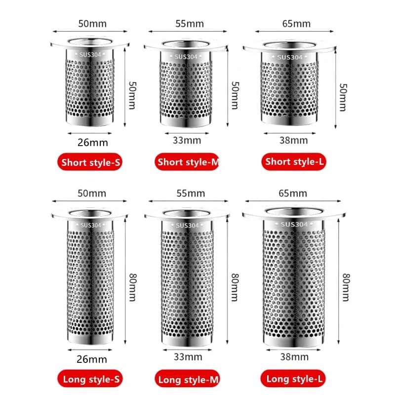 Stainless Steel Sink Filter Mesh Floor Drain Filter Mesh Kitchen Sink Anti-clog Filter Bathroom Hair Catcher Sink Accessories - 2