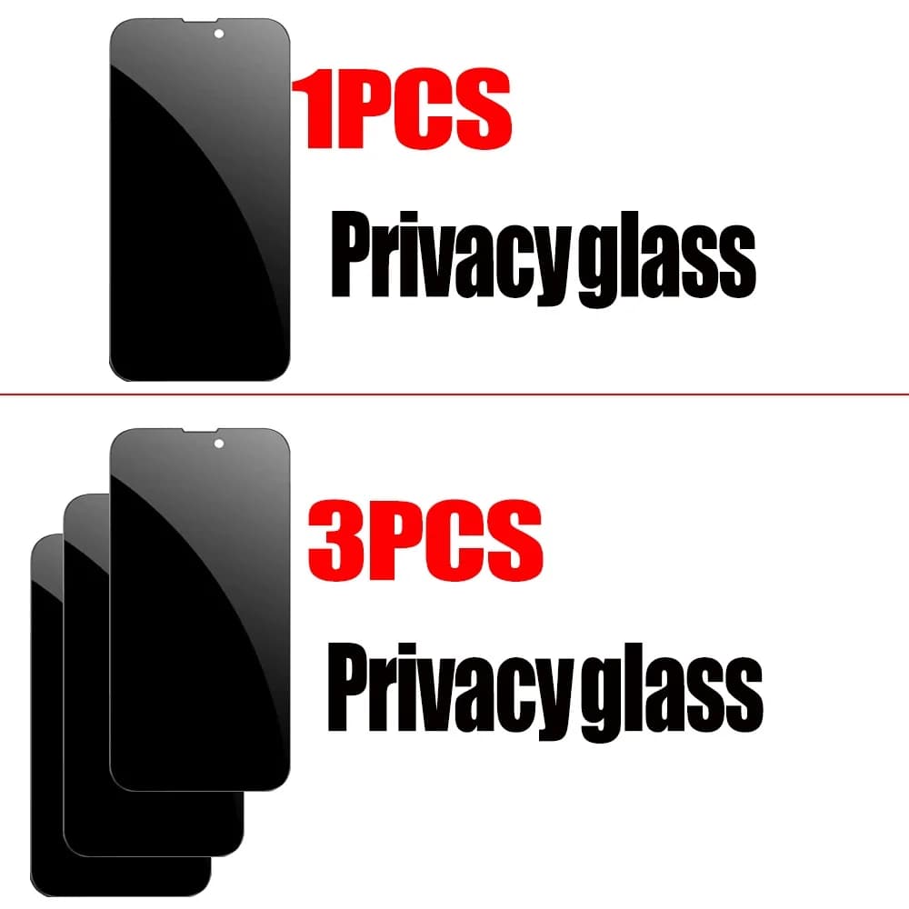 1/3/5 PCS Anti Spy Tempered Glass For iPhone 17 16 15 Pro Max Privacy Screen Protector iPhone 16 Front Film iPhone 15 14 Plus verre trempe iphone 17 16e 14 13 12 11 Privacy Film - 2