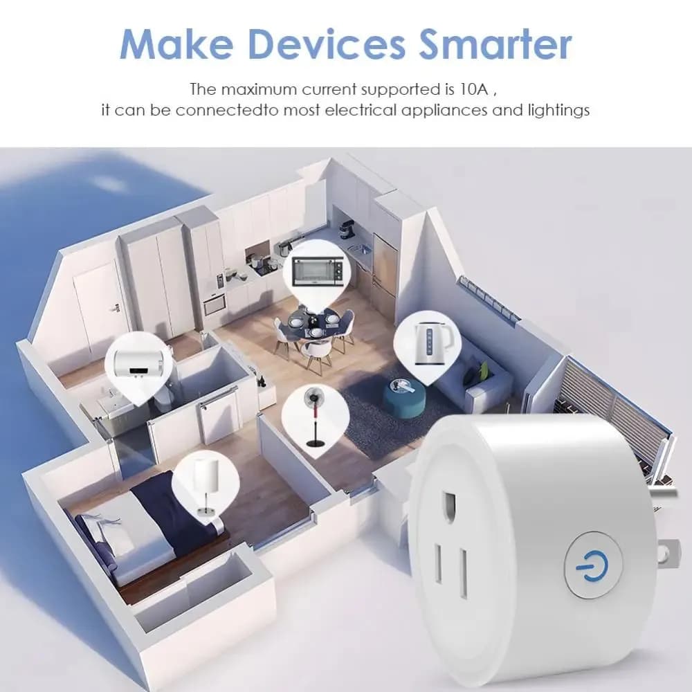 Tuya Smart Wifi Plug US Standard Wireless Outlet 10A Remote Control Smart Home Appliances Work With Alexa Google Home - 4