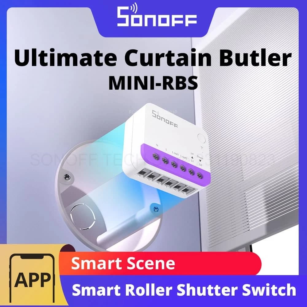 مفتاح ستائر ذكي SONOFF MINI-RBS معايرة الانحراف جدولة ذكية وتحكم دقيق عبر Matter ALexa