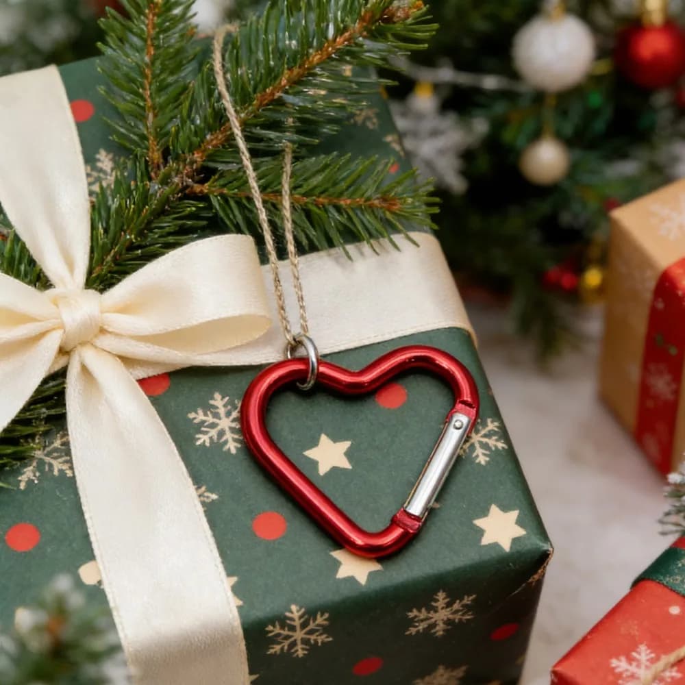 سلسلة مفاتيح على شكل قلب من سبائك الألمنيوم عالية الجودة، مشبك خطاف سريع للتخييم والمشي لمسافات طويلة، مشبك متعدد الأغراض، اكسسوارات بالجملة - 6