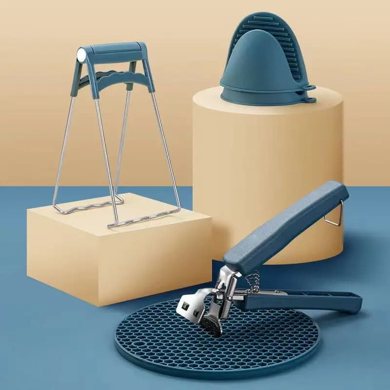 4 قطع مشابك وعاء، ملقط، لرفع الأطباق الساخنة، مناسبة للفرن والميكروويف - 6