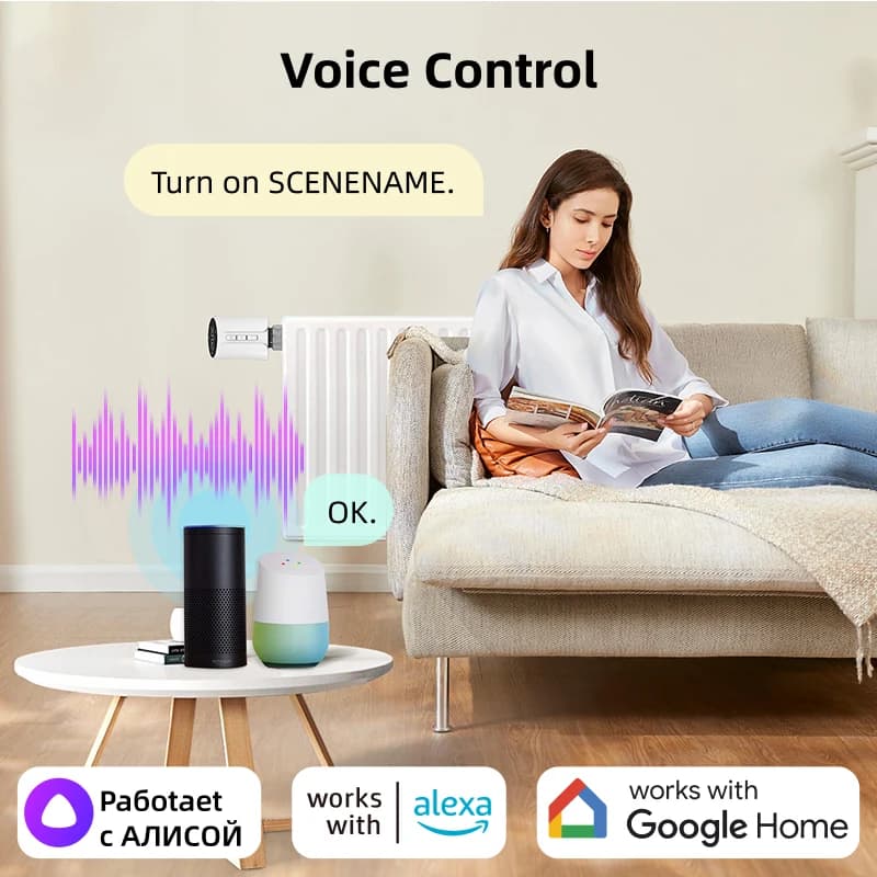 صمام مشعاع ترموستات Tuya Zigbee الذكي، مشغل TRV، متحكم درجة حرارة التدفئة، يعمل بالبطارية، متوافق مع أليكسا وجوجل هوم - 5