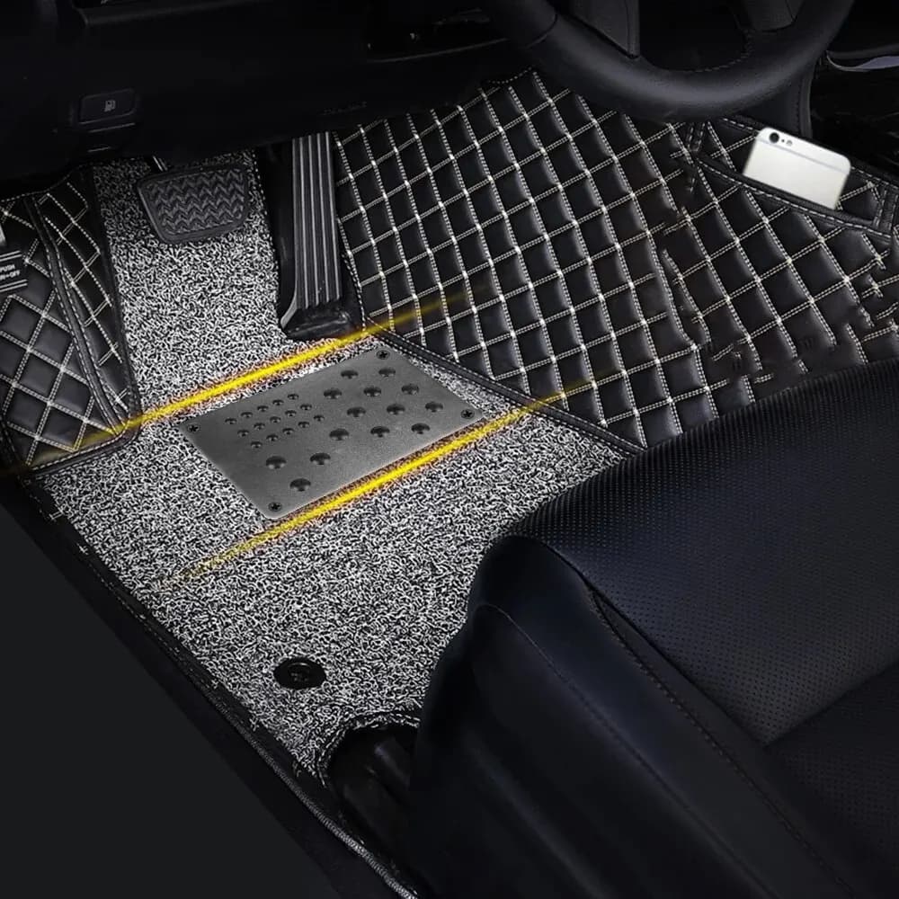 Car Floor Mat Universal Auto Alloy Plate Silver Non-slip Carpet Patch Foot Heel Scuff Plate Anti-skid Pad - 3