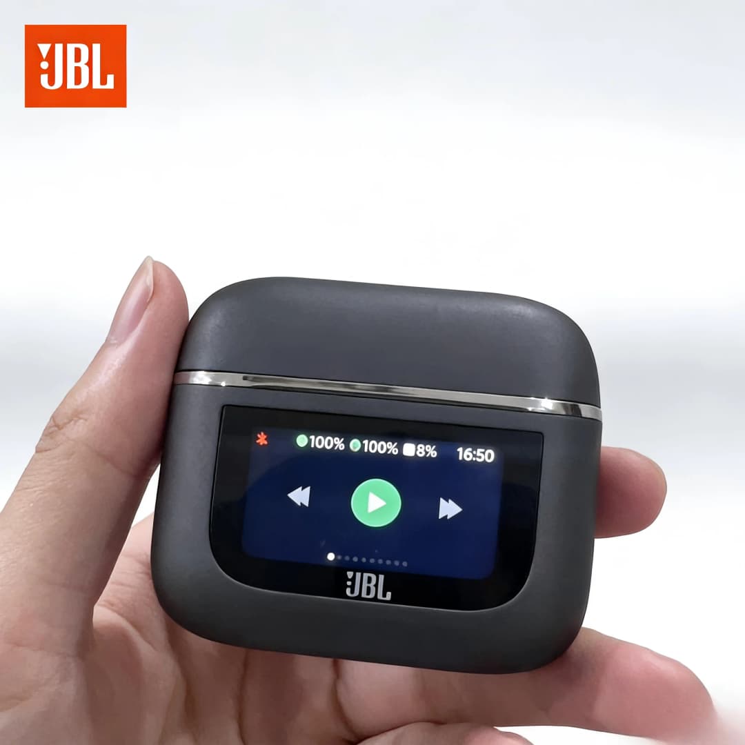 سماعات أذن بلوتوث لاسلكية حقيقية JBL Tour PRO 2، سماعات ستيريو رياضية مع شاشة LCD، إصدار HK - 6