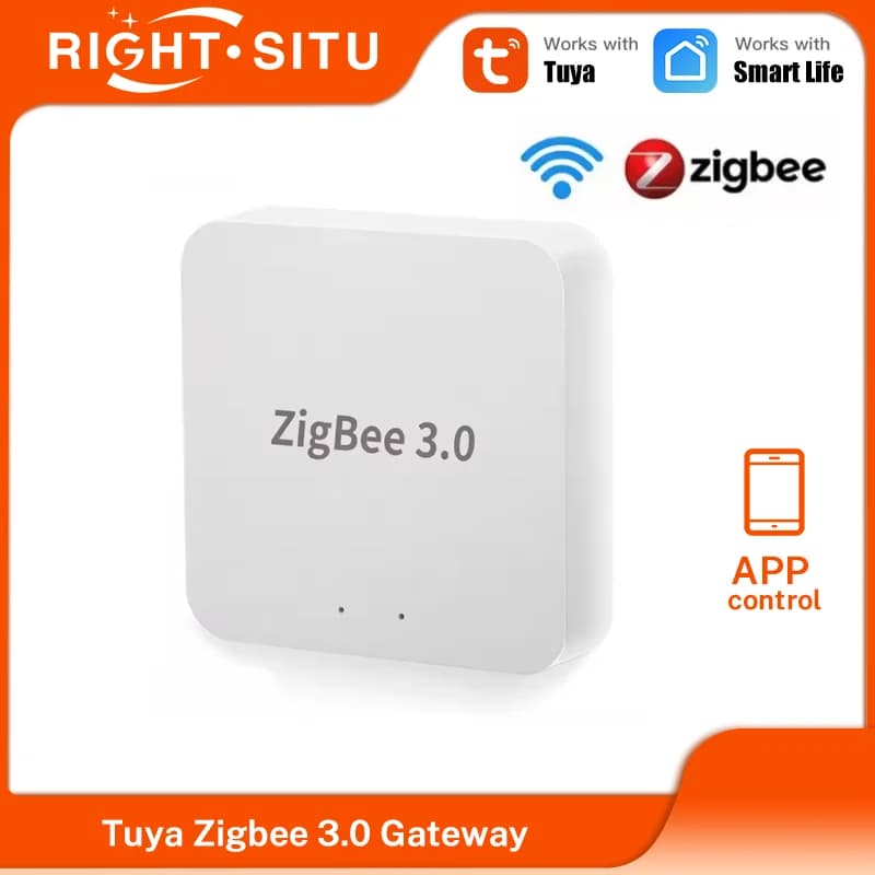 مركز بوابة Tuya Zigbee 3.0 جسر لاسلكي للمنزل الذكي جهاز أتمتة بتحكم عن بعد عبر تطبيق Smart Life يعمل مع Alexa وGoogle