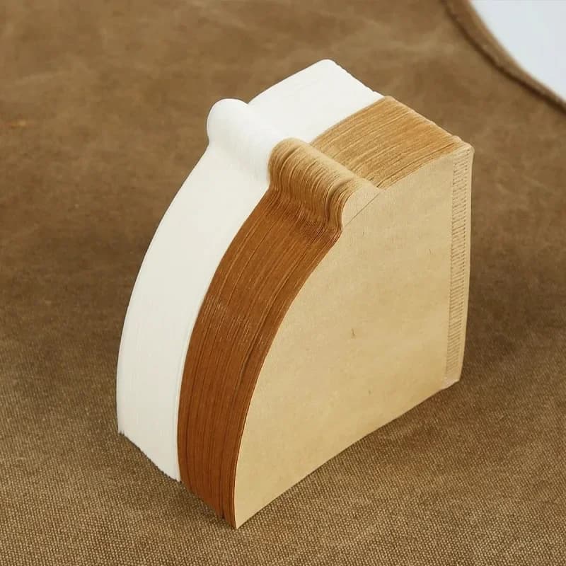 10-100 قطعة ورق فلتر قهوة على شكل حرف V، فلتر مخروطي من لب الخشب، فلتر تنقيط طبيعي للقهوة 2-4 أكواب، إكسسوارات