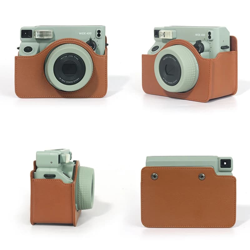 Fujifilm Instax wide 400 Film Camera Bag+Wide 80 Green Litchi Pattern Album+Magnetic Photo Bag PU Leather Anti Soft Silicone - 3