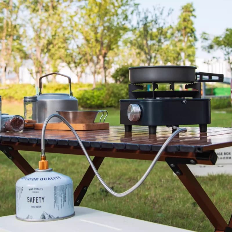 Portable outdoor gas stove, windproof design camping stove, multifunctional outdoor picnic stove, suitable for camping trips - 3