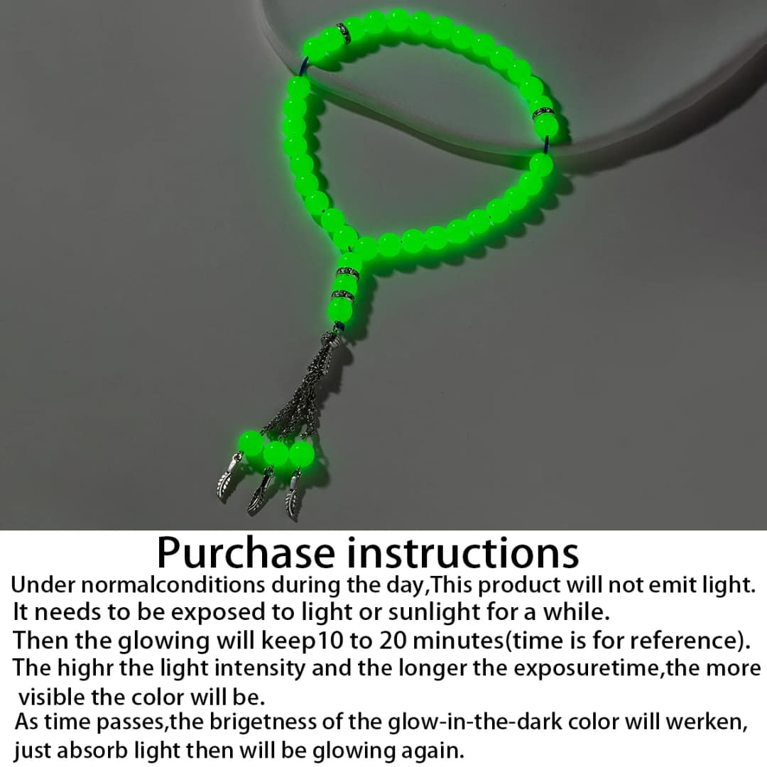 سوار خرز مضيئة من الأكريليك الملون لصلاة المسلمين قصيرة من خرز الصلاة - 5