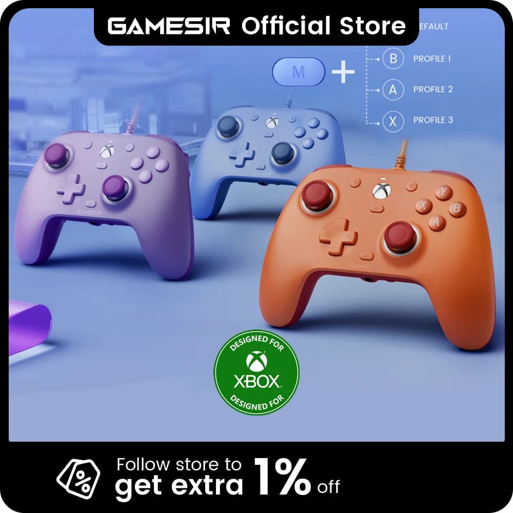 وحدة تحكم GameSir G7 SE لـ Xbox Series X وS وOne مع عصا تحكم بتأثير Hall لأجهزة الكمبيوتر