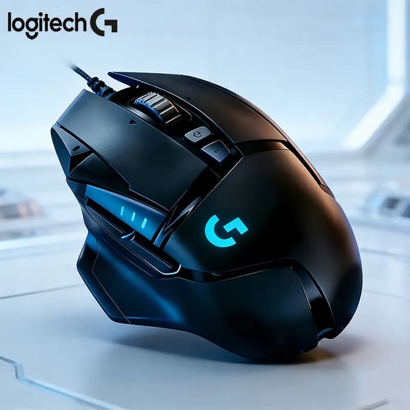 ماوس الألعاب السلكي لوجيتك G502HERO، DPI عالي، تحديد دقيق، إضاءة RGB، متوافق مع أجهزة الكمبيوتر المكتبية والمحمولة