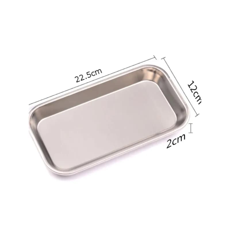 1/2pcs Kitchen Tray Stainless Steel Square Storage Tray Dental Medical Tool Nail Tattoo Dental Medical Device Supplies Tray Dish - 6