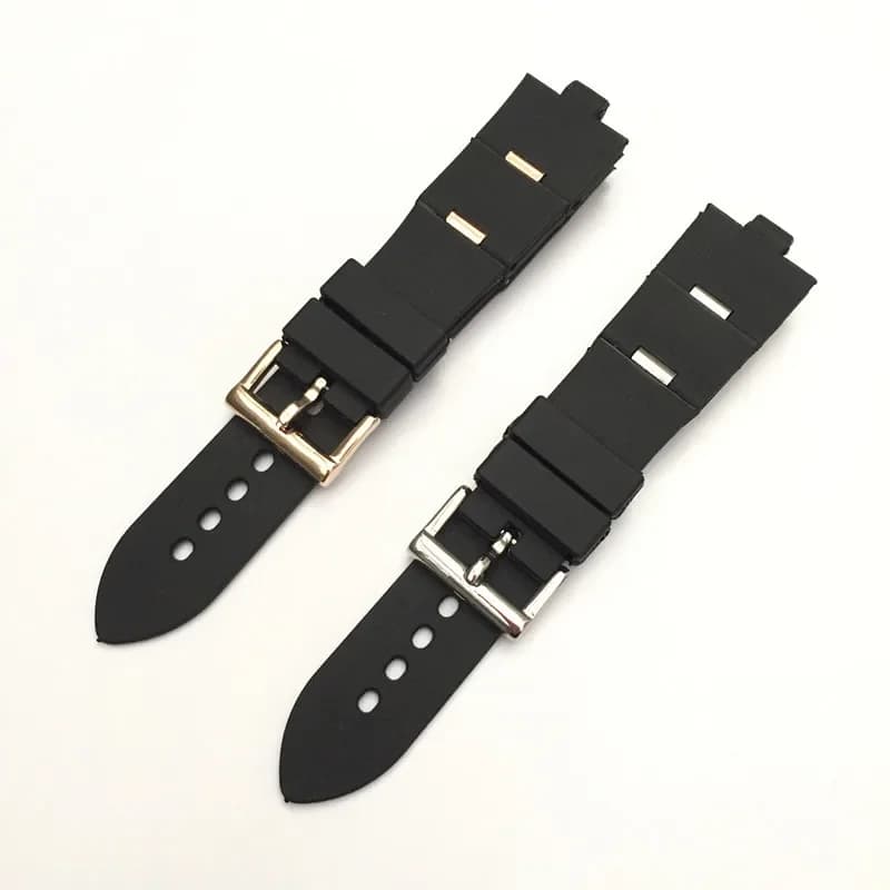 For Bulgari  Rubber Watch Strap with Convex Interface Men's and Women's Soft and Comfortable Watch Accessories 22x8mm 24x8mm - 4