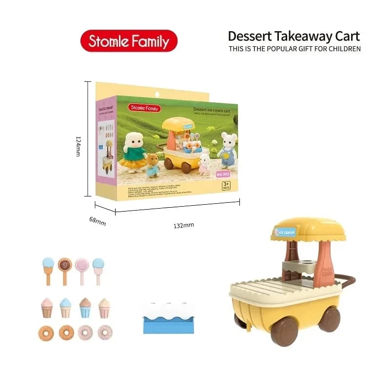 جديد غابة الحيوان في الهواء الطلق محطة عربة حافلة مدرسية مجموعة DIY محاكاة الأثاث فتاة اللعب منزل لعب طفل هدية عيد ميلاد - 6