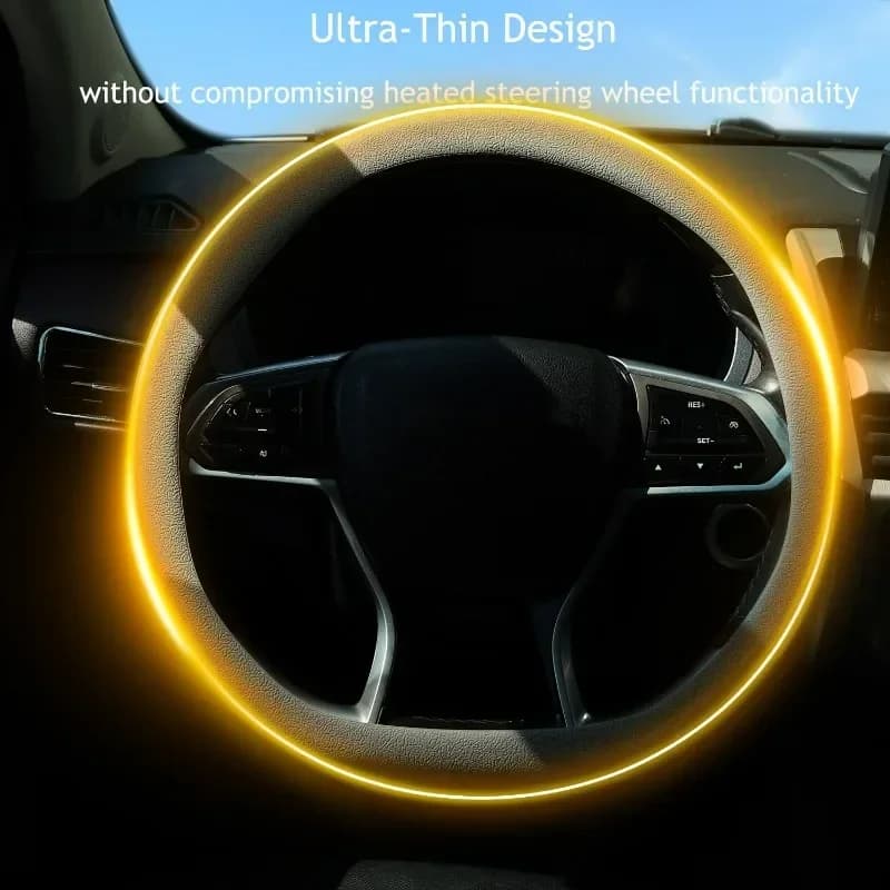 Car Steering Wheel Cover Universal for Round & D-Shaped 32cm Wheels Comfort Grip All Seasons Silicone Non-Slip Sweat-Absorbent - 2