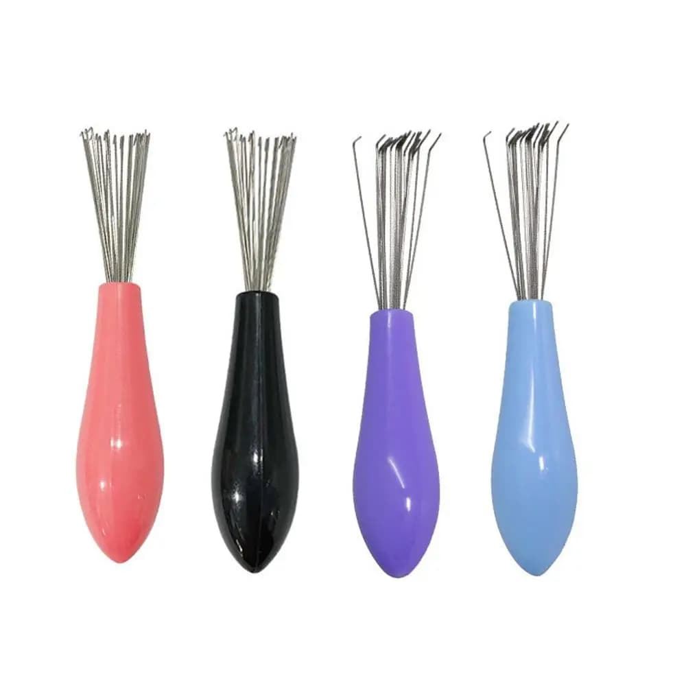 Plastic Handle Comb Hair Brush Cleaner Multifunctional Hand Tool Comb Cleaning Brush Cleaning Supplies Embedded Beauty Tools - 2
