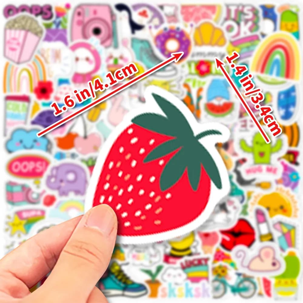 100pcs Kawaii Cute Sticker Vsco Live Aesthetics for Kid Colorful Sticker DIY Laptops Water Bottles Phones Decorative Stickers - 6