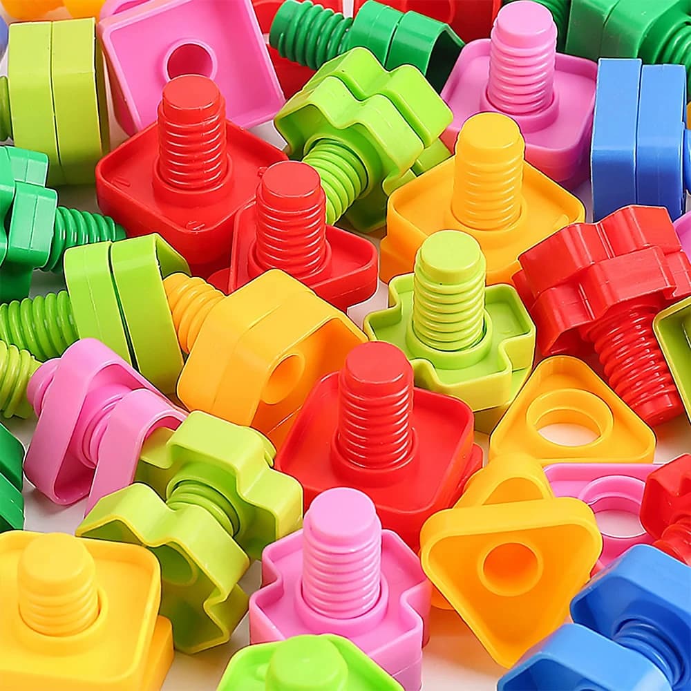10/20pcs Set Screwing Building Blocks Creative Mosaic Puzzle Toys for Children Plastic Insert Nut Shape Boys Educational Toy - 4