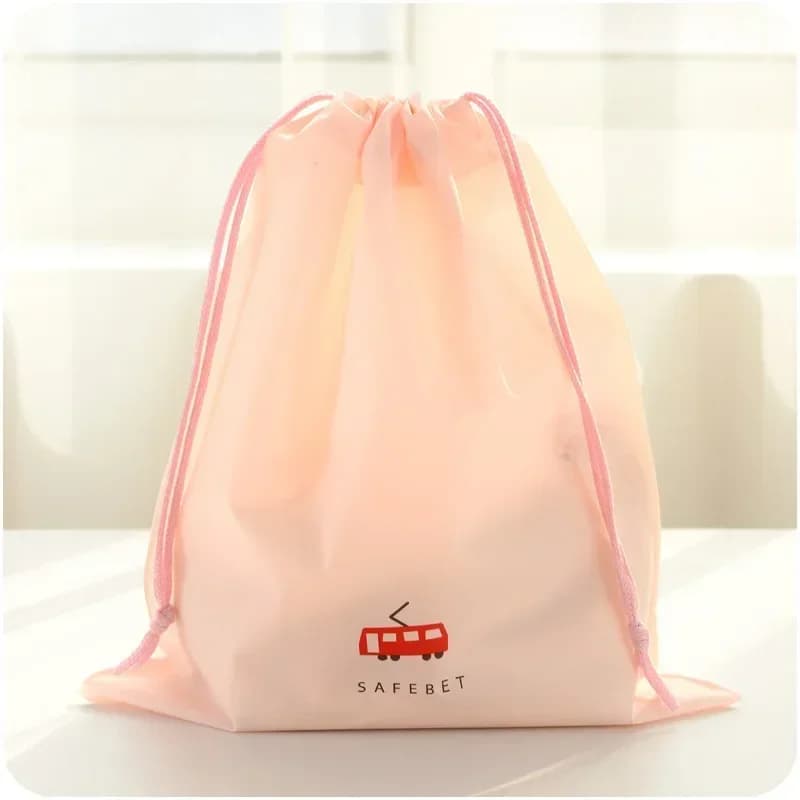 1pc Cartoon Printed Storage Bag Nylon Waterproof Drawstring Pouch Multi-functional Portable Durable Shoes Underwear Travel Bag - 3