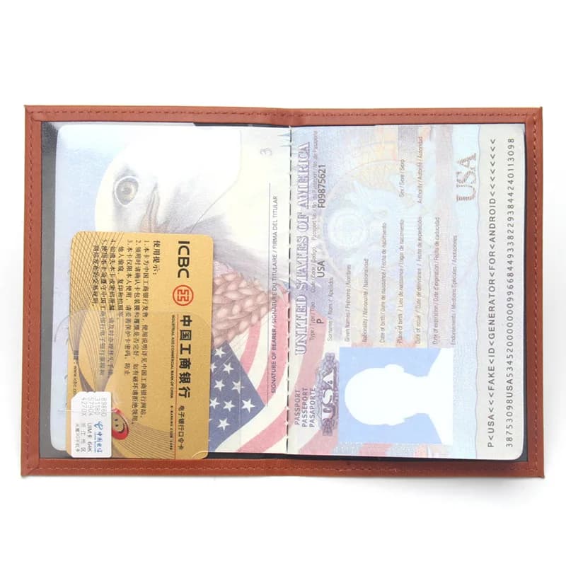 حافظة جواز سفر مطبوعة برسومات طائرات أغطية جواز سفر من الجلد خفيفة الوزن حافظة جواز سفر حامل بطاقة هوية حامل تذاكر الطائرة - 3