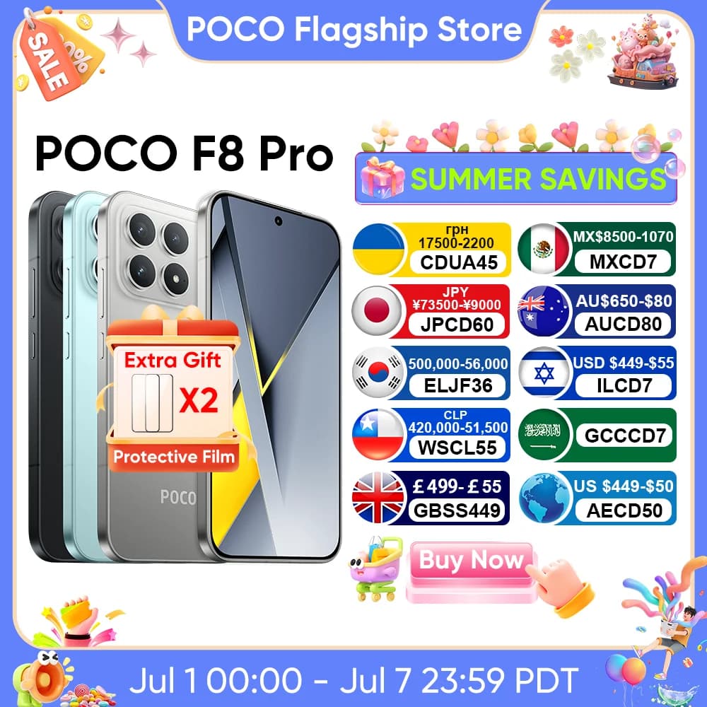 هاتف POCO F8 Pro الأصلي، نسخة عالمية، 5G، معالج Snapdragon 8 Elite، شاشة AMOLED 6.59 بوصة، كاميرا 50 ميجابكسل، بطارية 6210 مللي أمبير، شحن سريع 100 واط