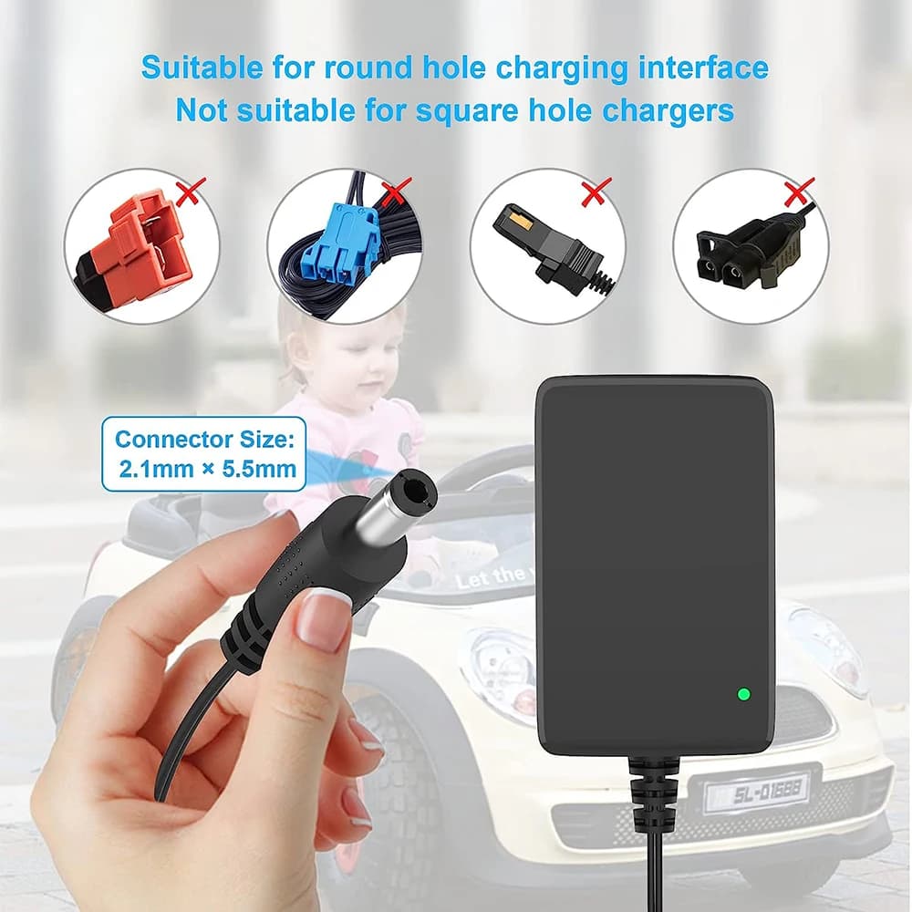 شاحن 12V لسيارات الأطفال، ألعاب، محول طاقة 1000MA، ألعاب ركوب عالمية، عربة أطفال كهربائية - 6