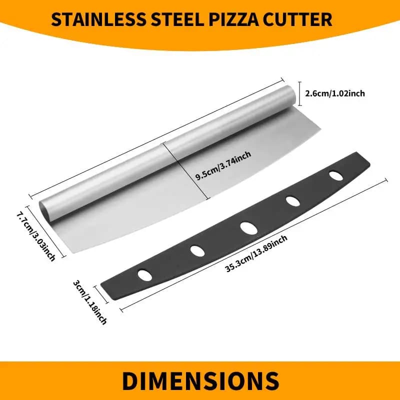 قاطع بيتزا فاخر - شفرة حادة من الفولاذ المقاوم للصدأ ومقبض مريح. آمن لغسالة الصحون للحصول على شرائح مثالية في كل مرة! - 6