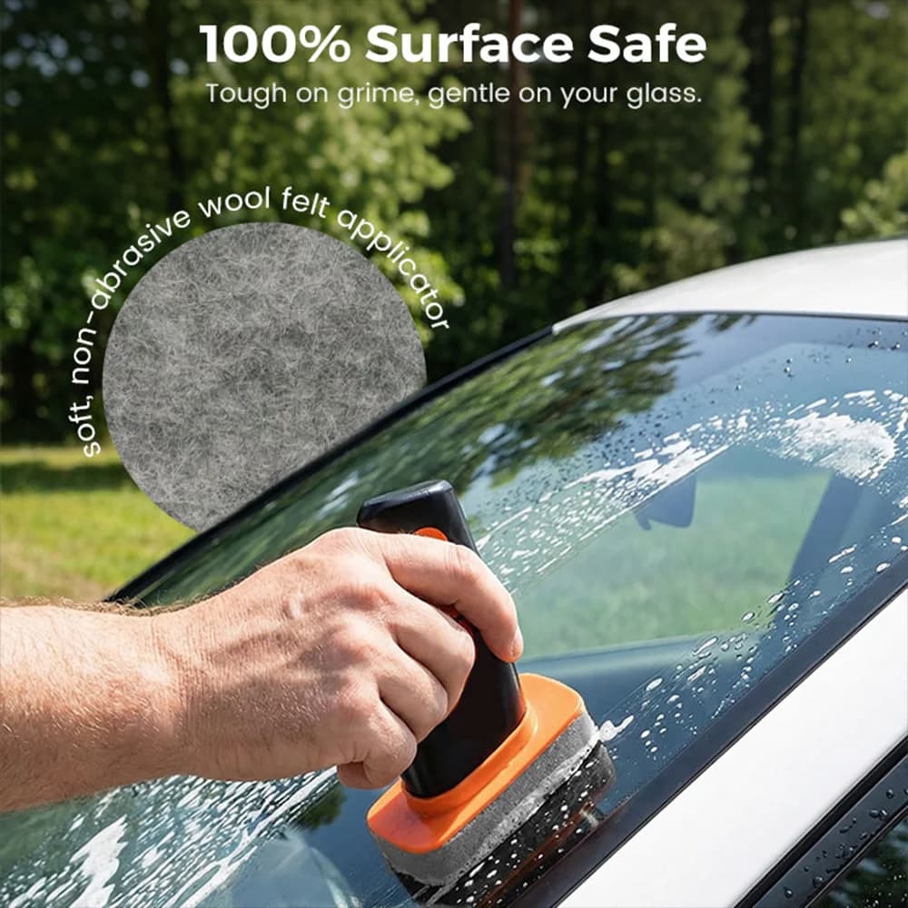 منظف لإزالة طبقة الزيت من زجاج السيارة الجانبي والأمامي، 100 جرام، منظف طارد للماء ومضاد للضباب، مزيل طبقة الزيت من الزجاج - 2