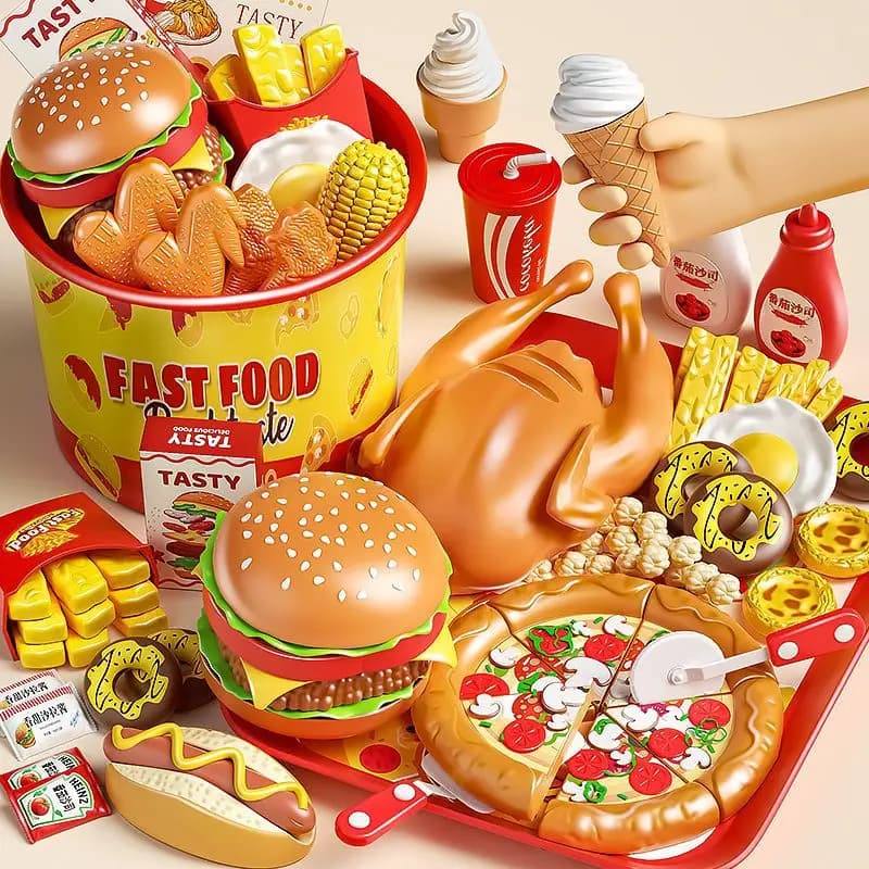Children Pretend Play Kitchen Toys Sets Simulation Dessert Bread Food Cooking Games Play House Party Activities Games Girl Toys - 6